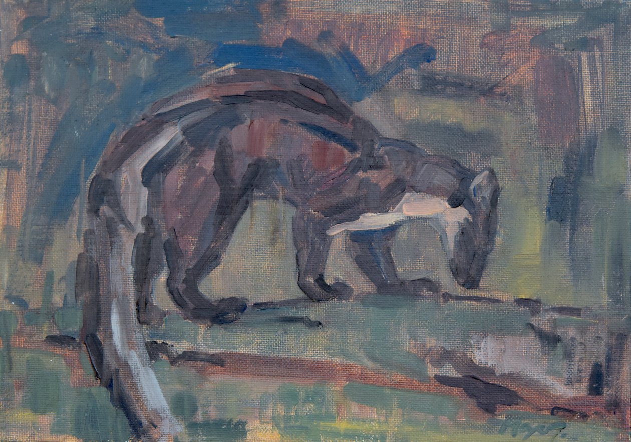Pine Marten, 2023 (olja på duk) av David Mayer