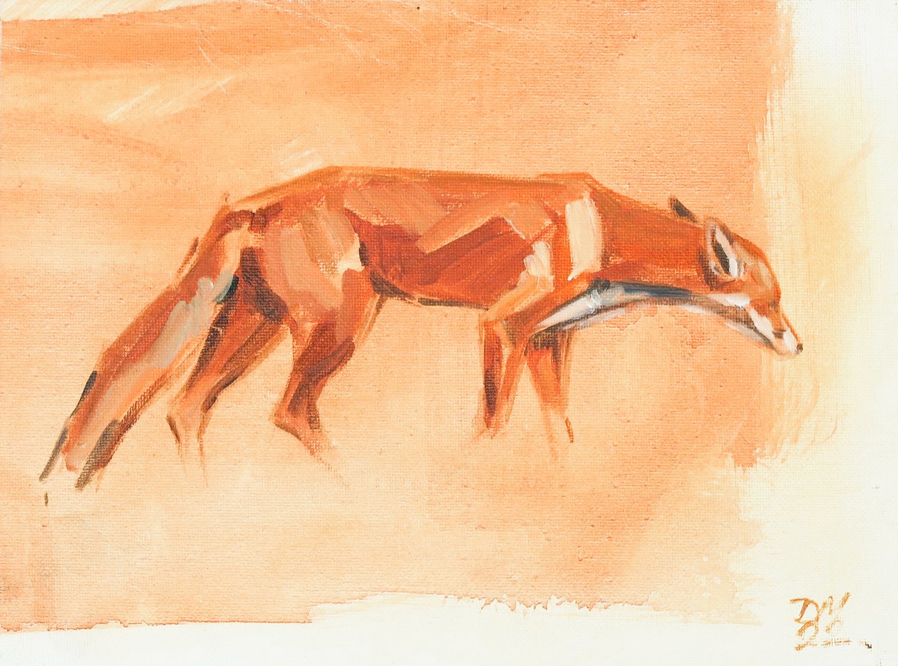 Red Fox, 2022 (olja på duk) av David Mayer