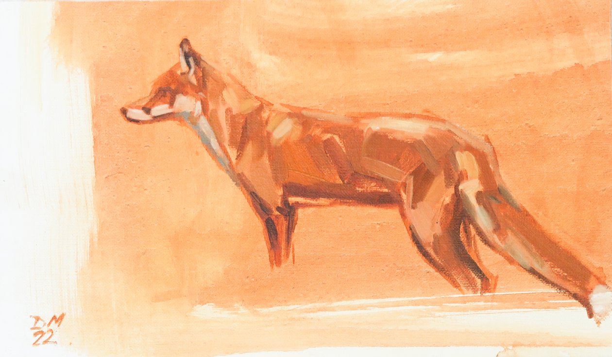Red Fox, 2022 (olja på duk) av David Mayer