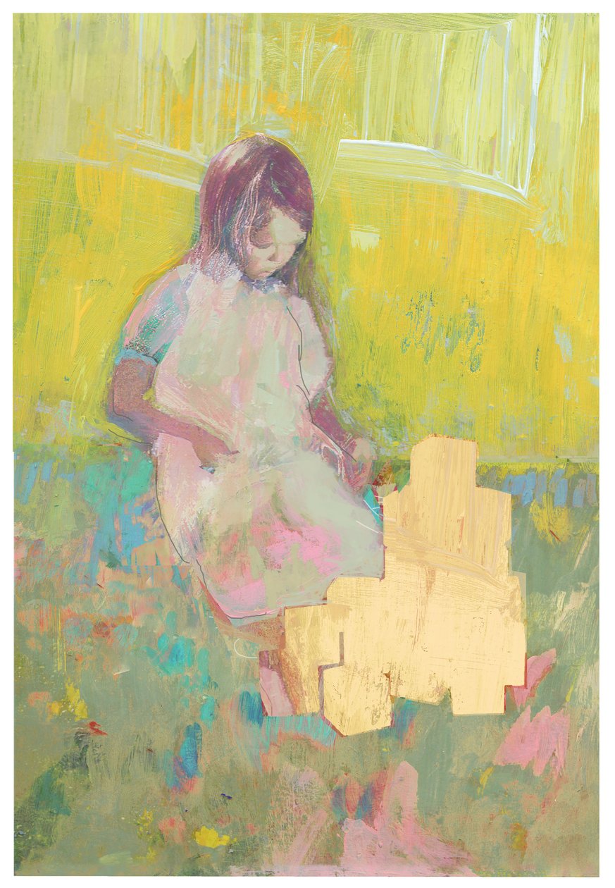Tjej och byggstenar, 2016 av David McConochie