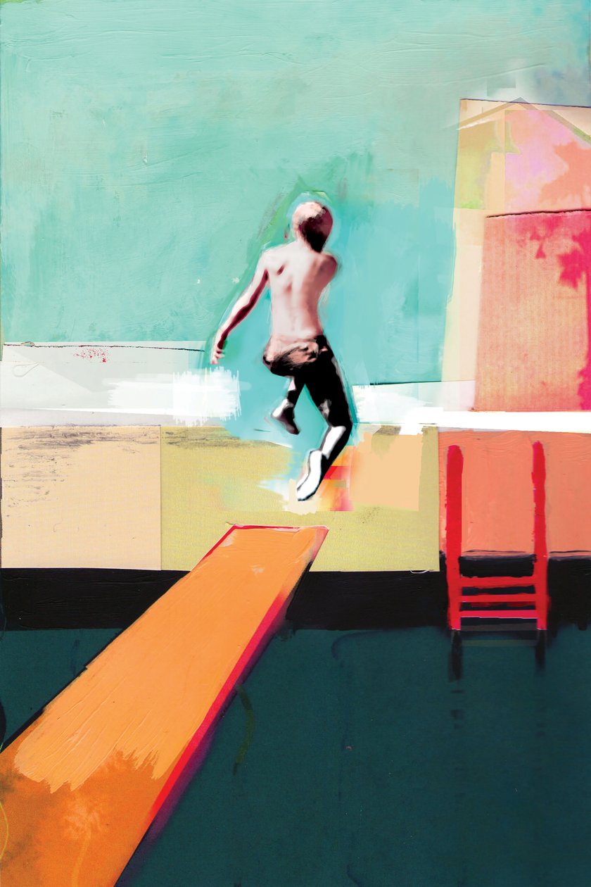 Pooldagen, 2011, Collage på papper av David McConochie