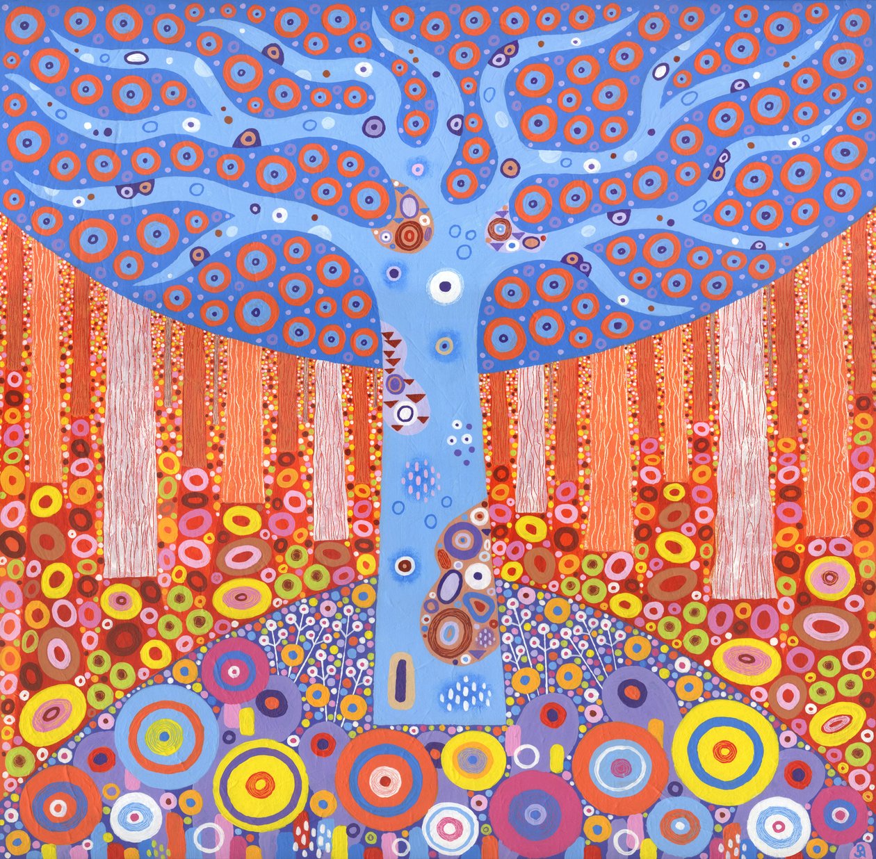 Kaleidoforest, 2018 (akryl på duk) av David Newton
