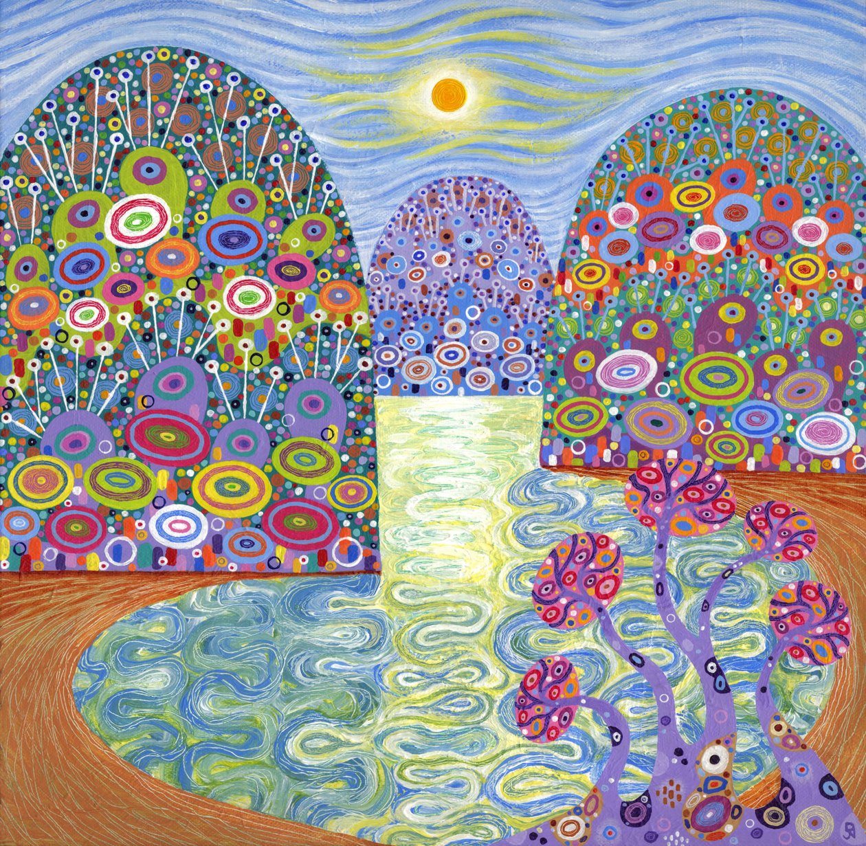 Secret Lagoon, 2016 (akryl på duk) av David Newton