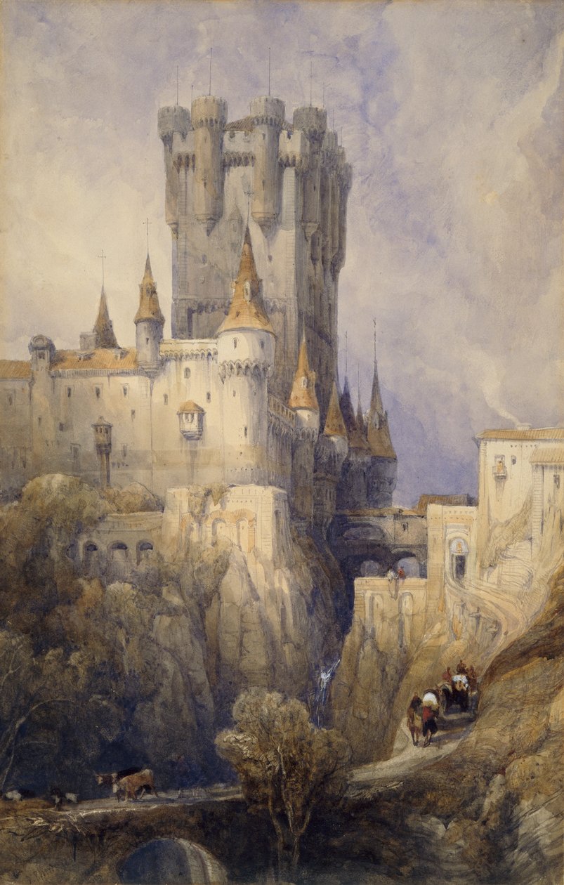 Alcazar, Segovia, Spanien, 1836 av David Roberts