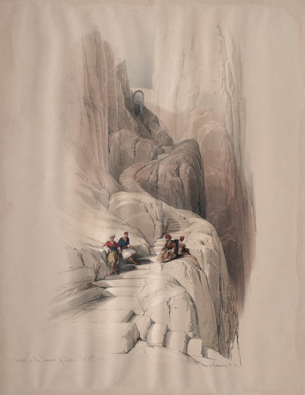 Uppstigning till toppen av Sinai, 1839. av David Roberts