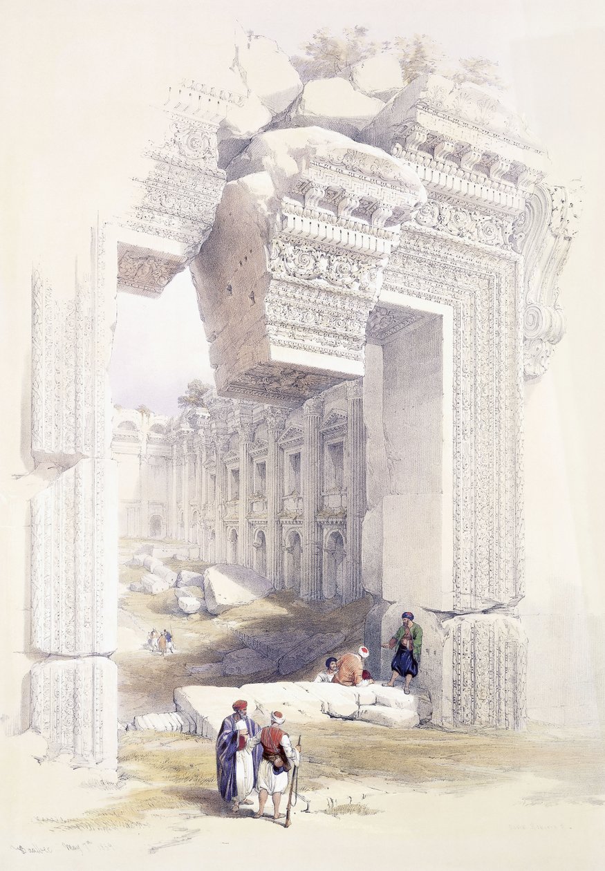 Baalbec, 7 maj 1839, ca 1842-1849 av David Roberts