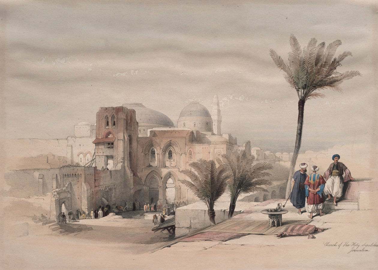Heliga gravens kyrka, Jerusalem, 1839. av David Roberts