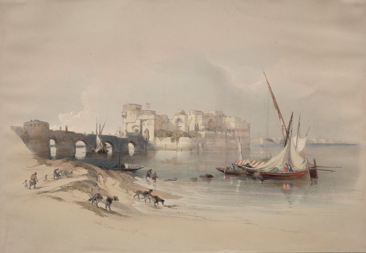 Citadellet i Sidon, 1839. av David Roberts