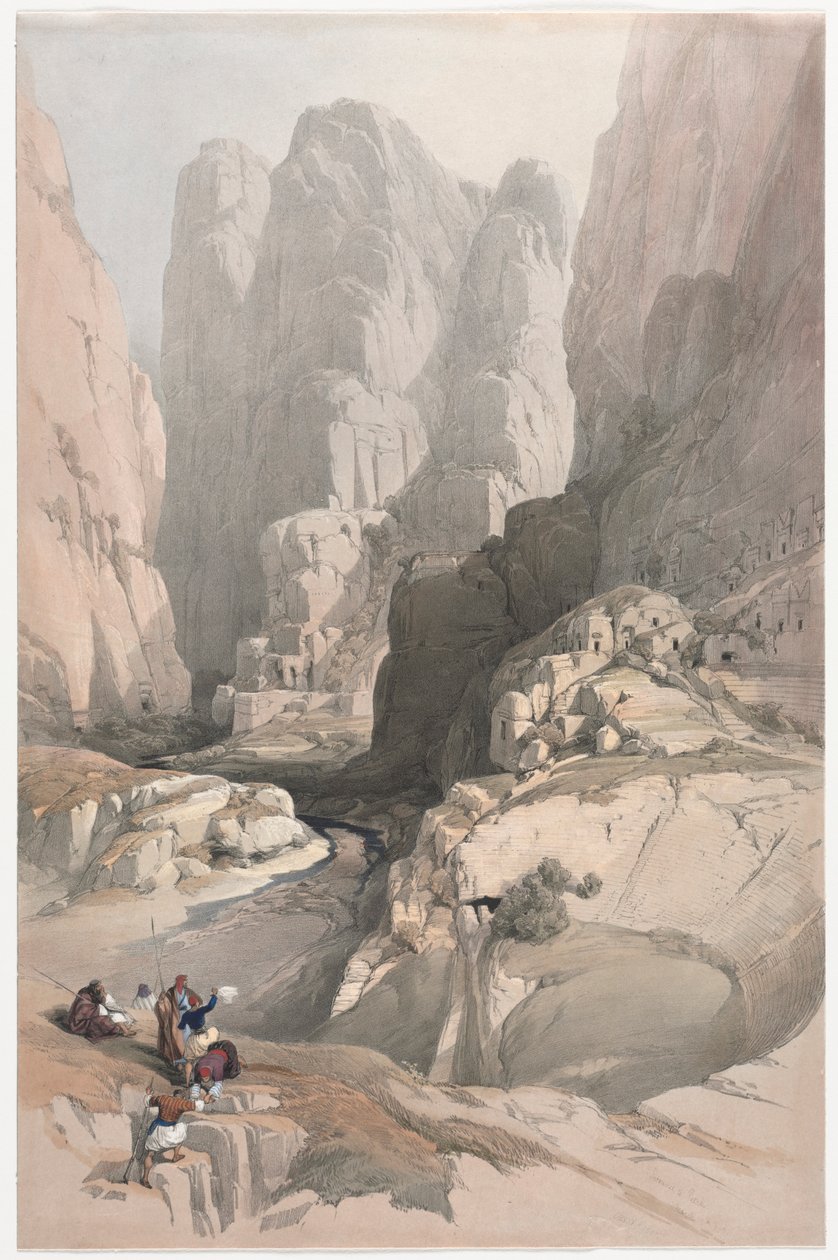 Ingången till Petra, Teatern, 1839. av David Roberts