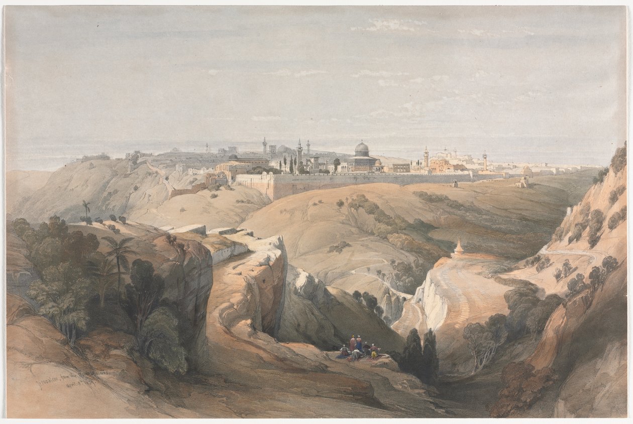 Jerusalem från Oljeberget av David Roberts