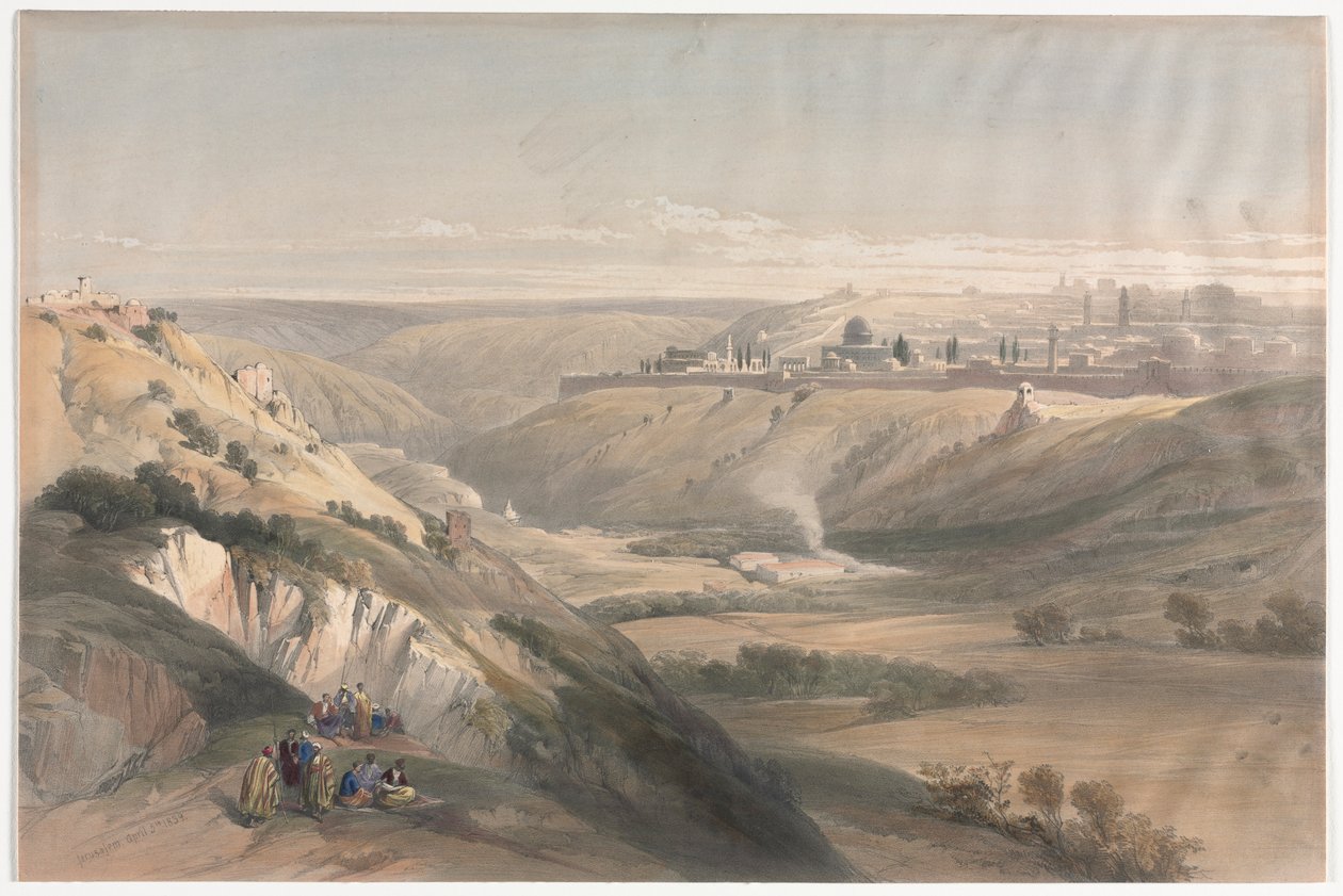 Jerusalem från Oljeberget, 1839. av David Roberts