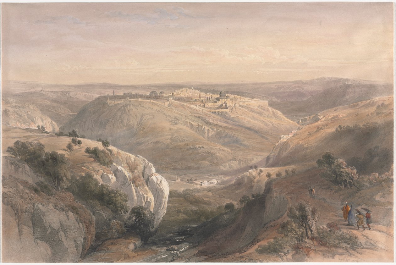 Jerusalem från söder, 1839. av David Roberts