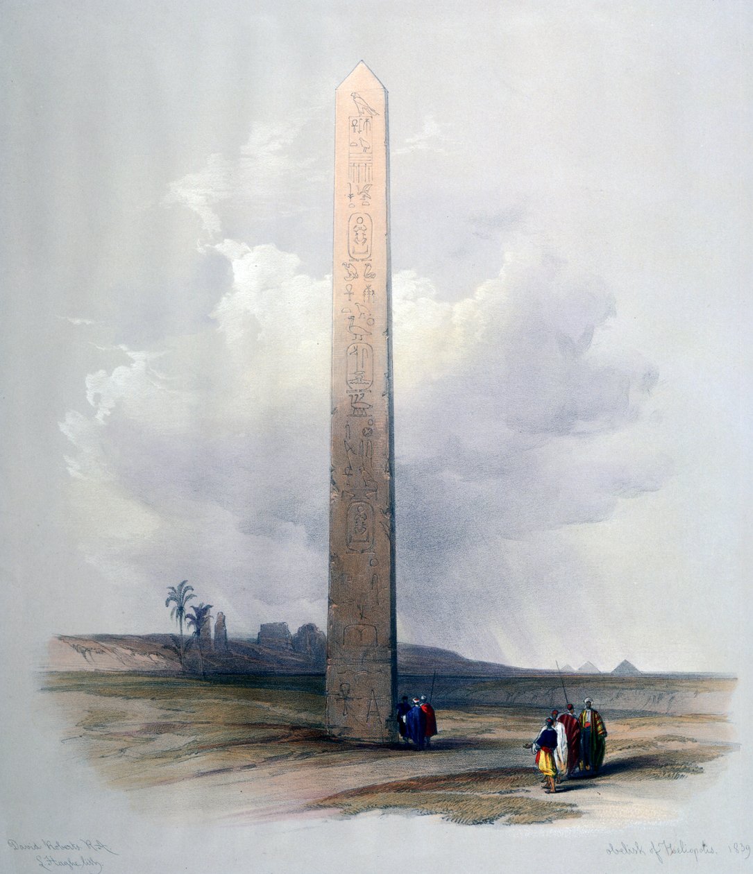 Obelisk av Heliopolis, 1839. av David Roberts