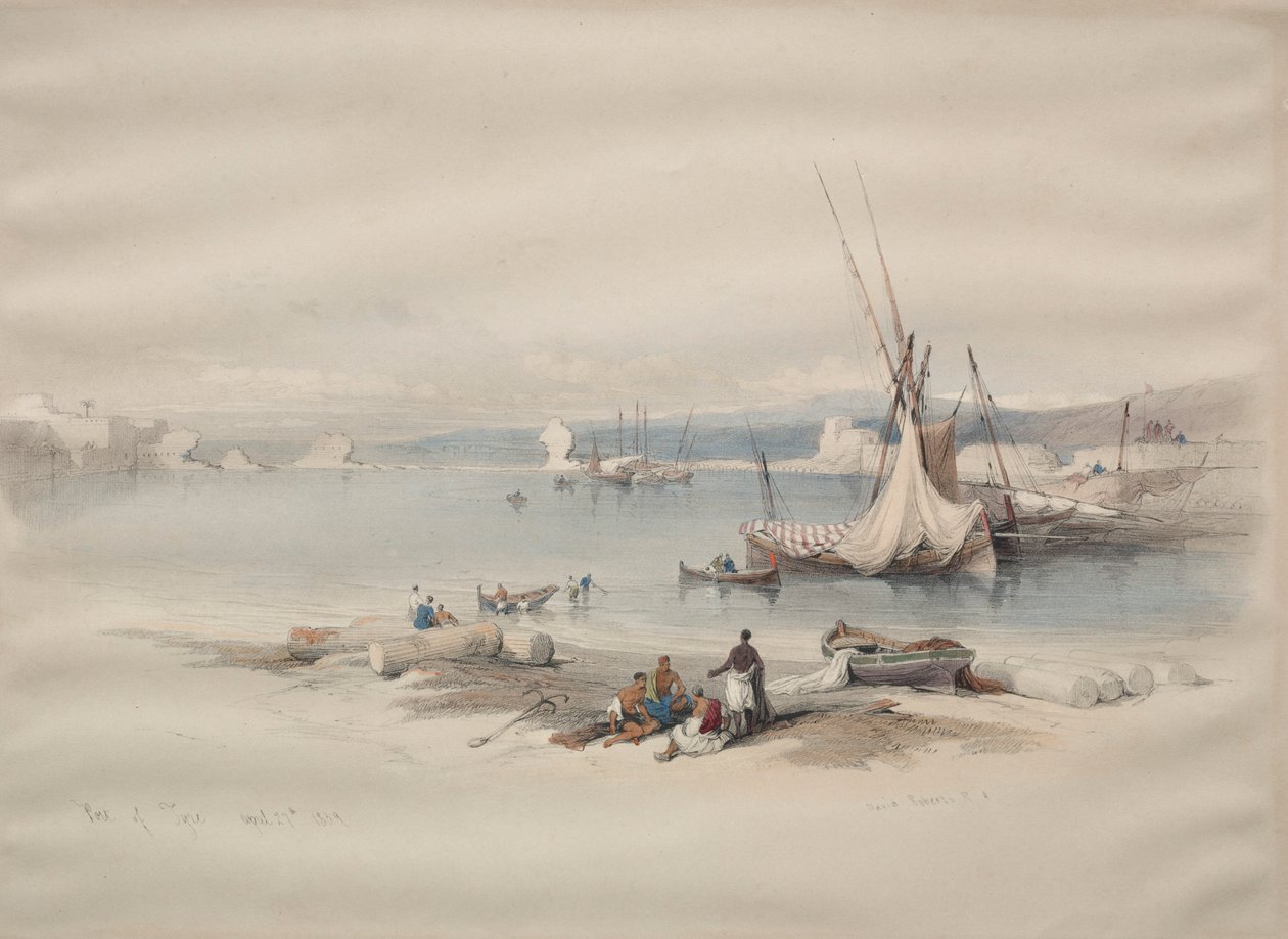 Hamnen i Tyrus, 1839. av David Roberts