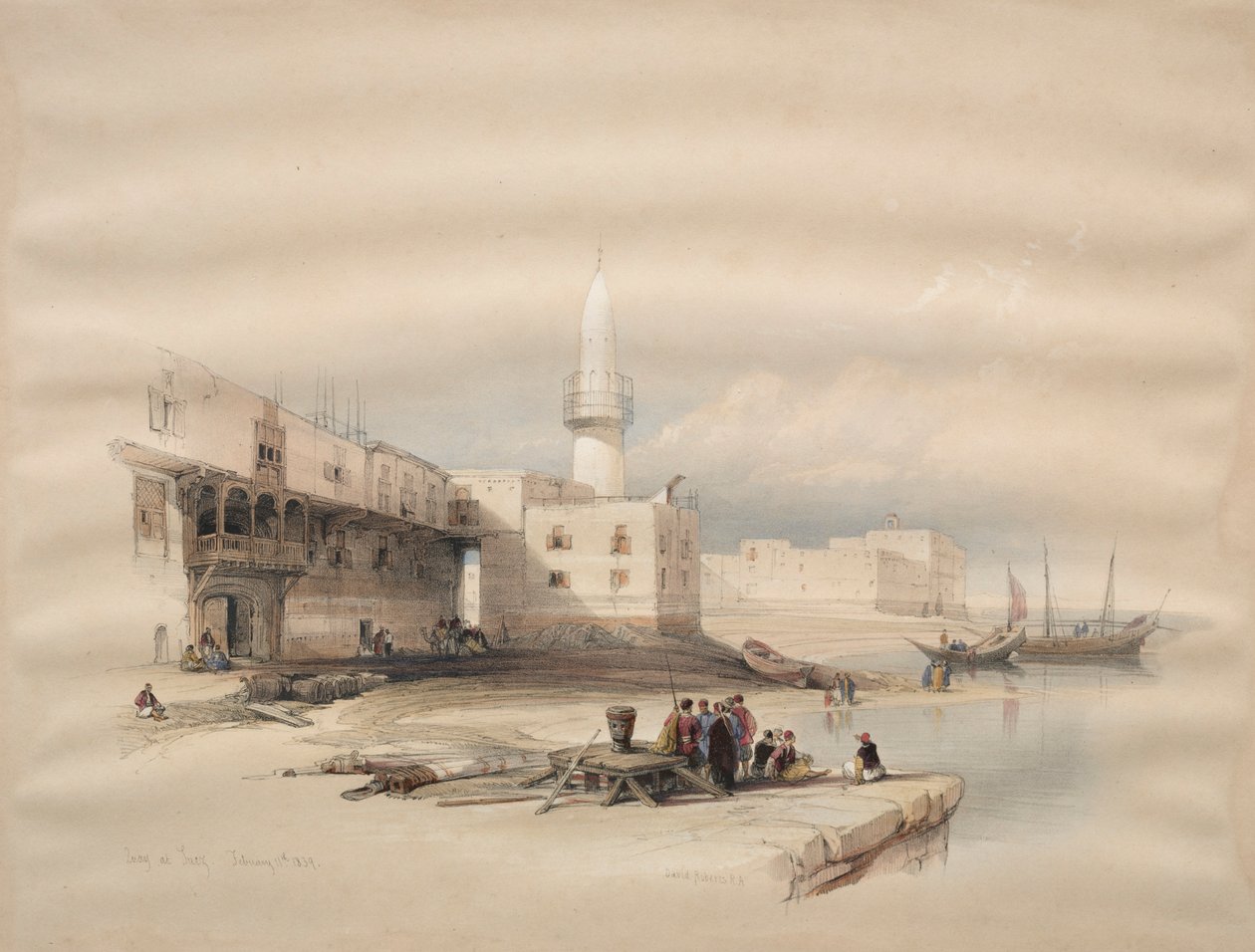 Kajen i Suez, 1839. av David Roberts