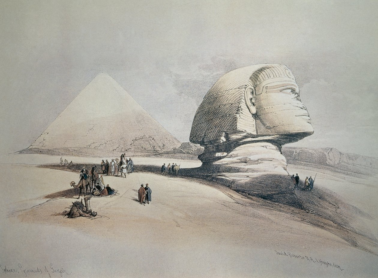 Sphynx i Giza. Litografi av David Roberts