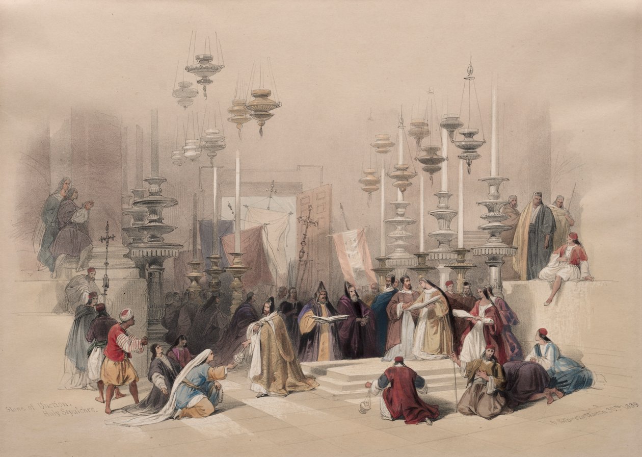 Unctions sten, Heliga graven, 1839. av David Roberts