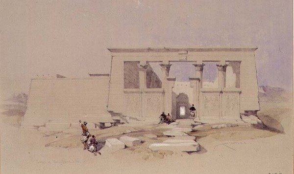 Templet i Wady Dabod, Nubia 1849 av David Roberts