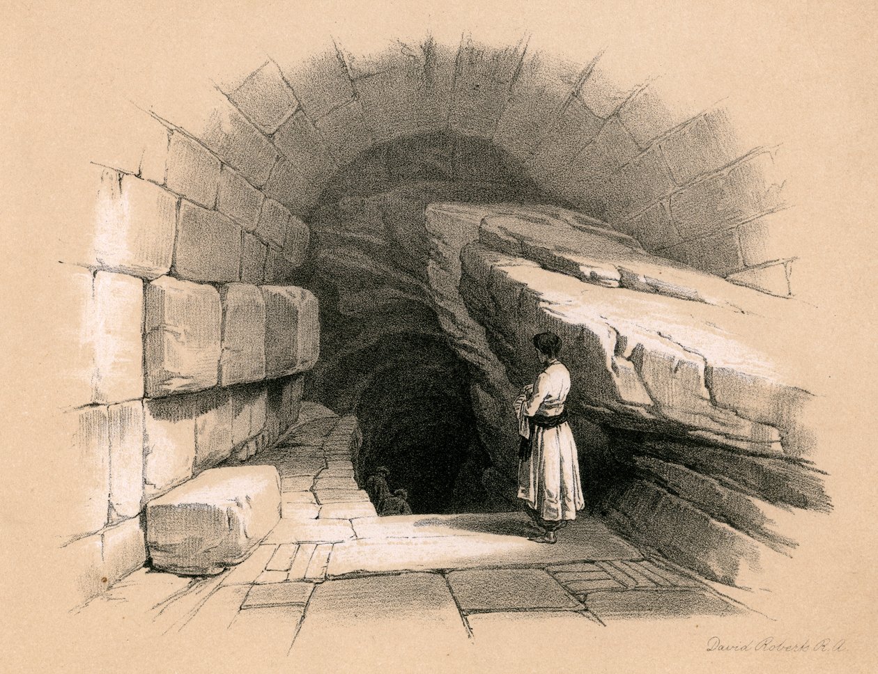 Övre fontänen i Siloam, 1855. av David Roberts