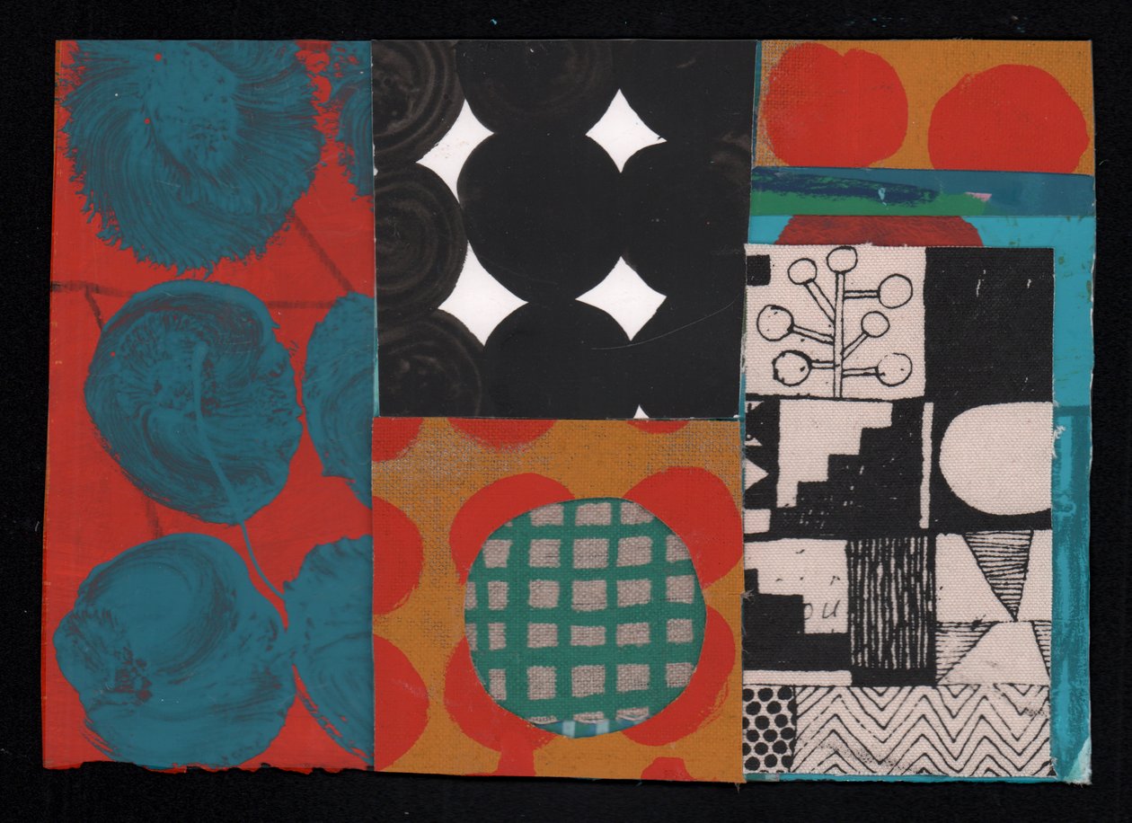 Atomic Constellation, 2023 (färg och collage) av David Shillinglaw