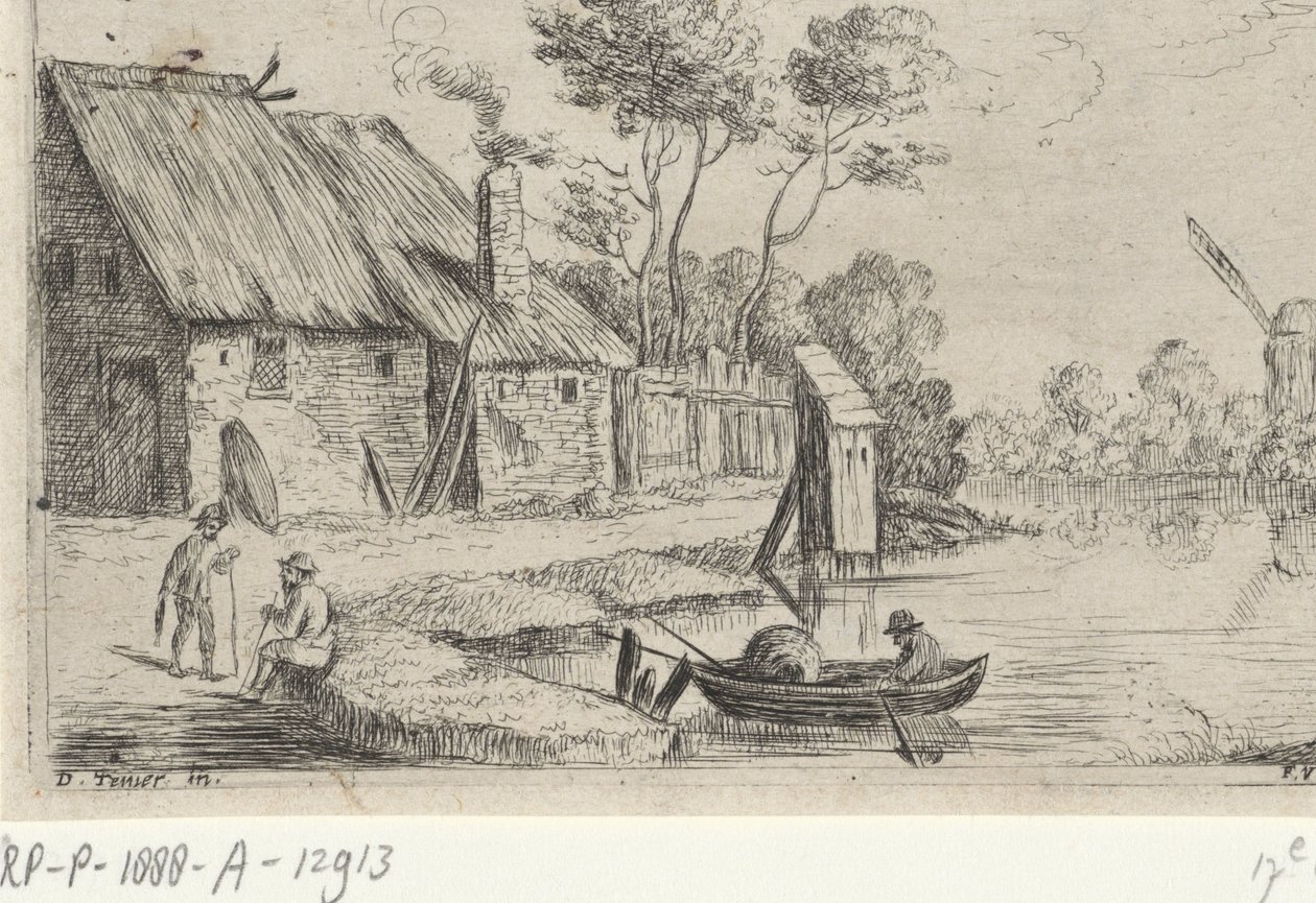 Landskap med gård och vatten av David Teniers (II)