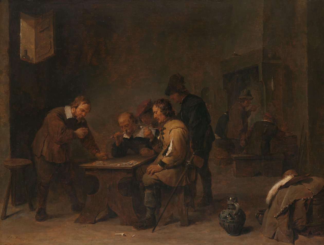 Spelarna Män som tärningar på en krog av David Teniers (II)