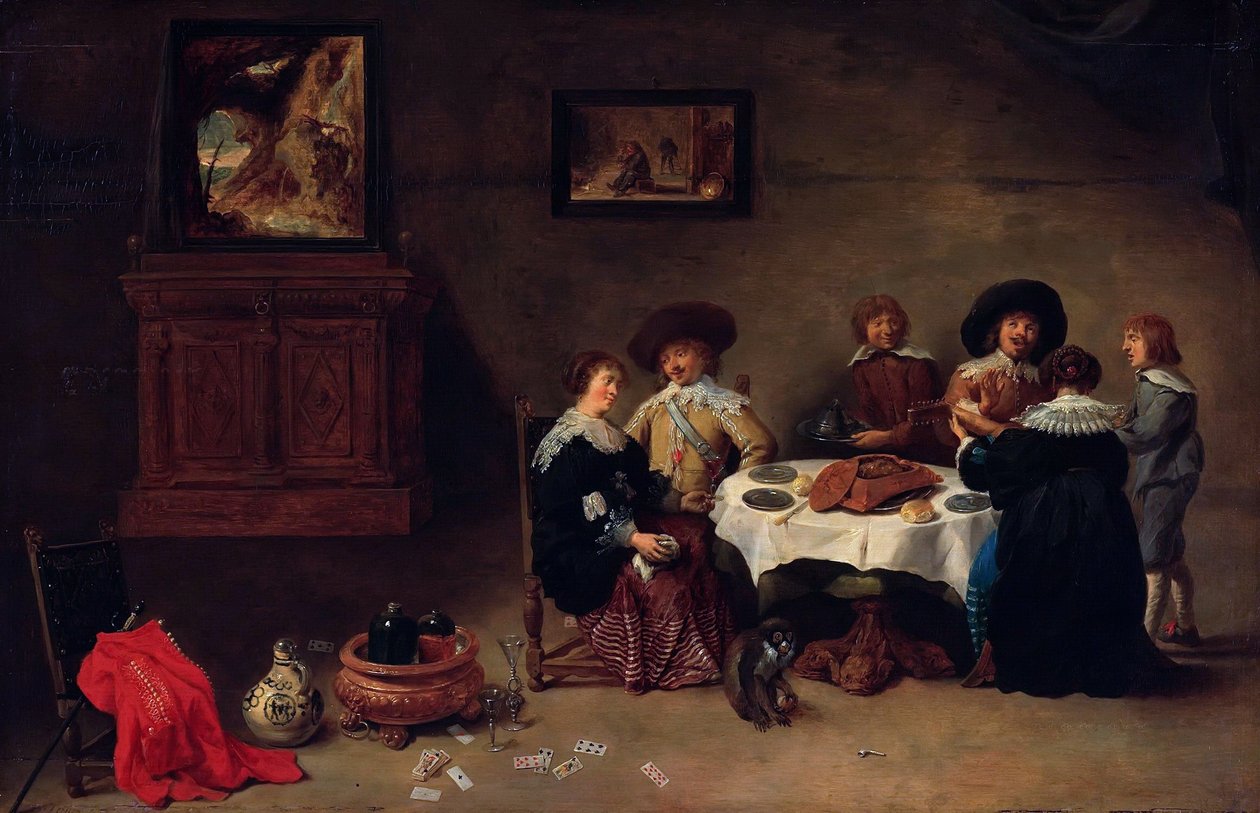 Ett företag vid en måltid av David Teniers the Younger