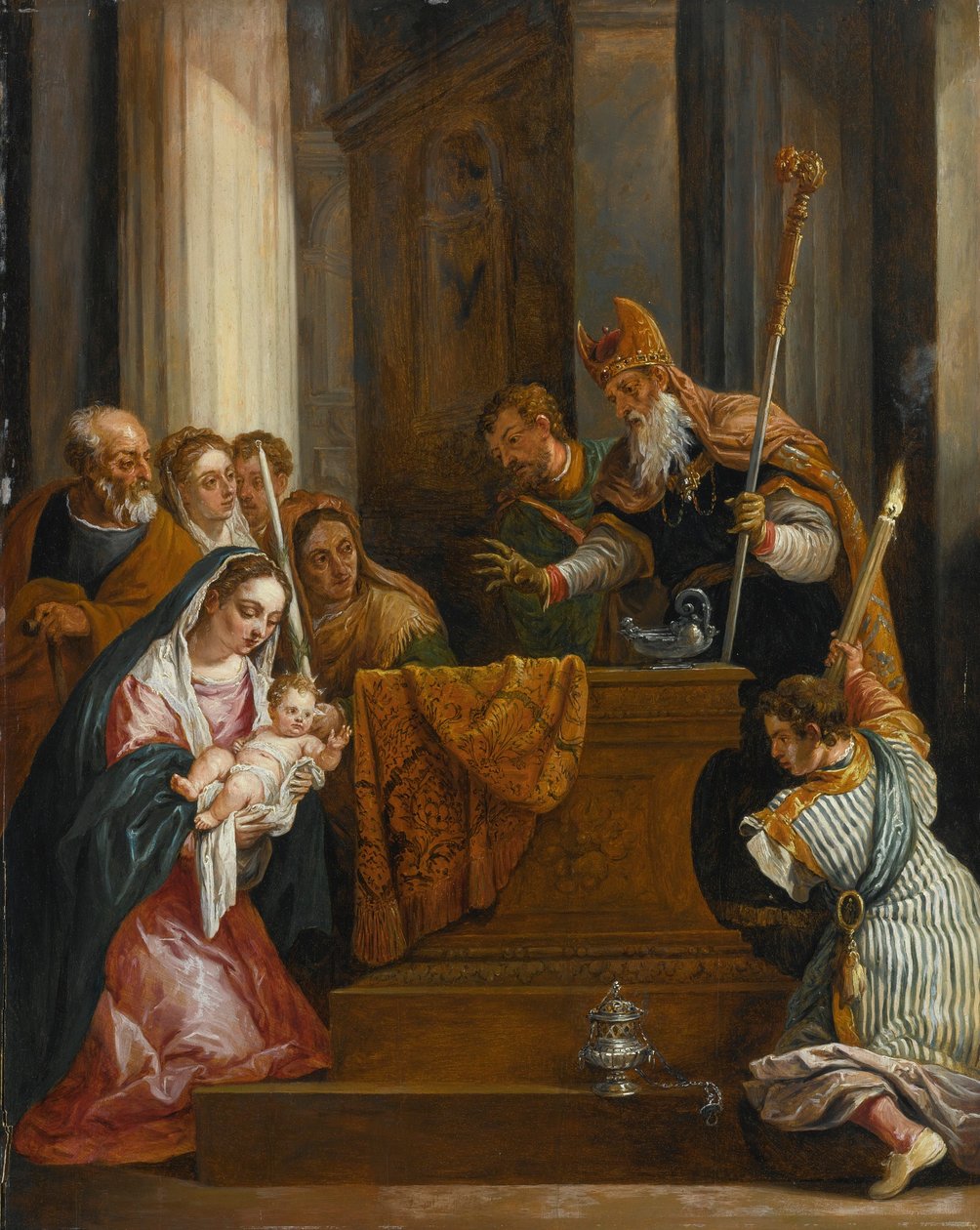 Presentationen i templet av David Teniers the Younger