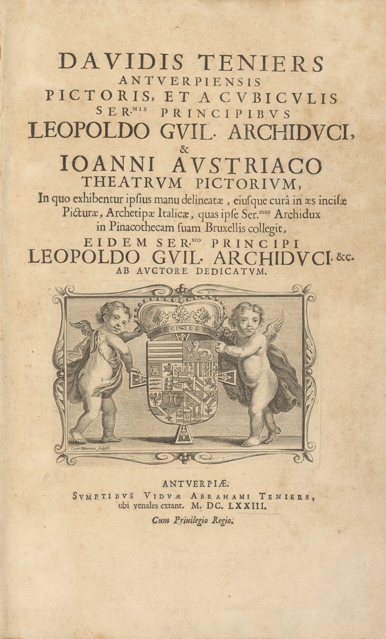 Titelsida Theatrum Pictorium av David Teniers the Younger