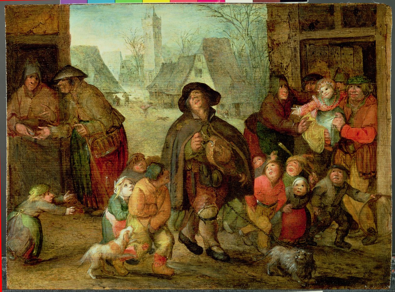 The Blind Hurdy Guurdy Player av David Vinckboons