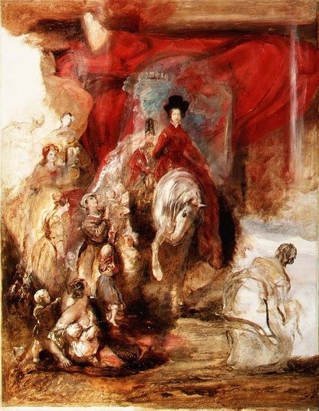 Drottning Victoria till häst av David Wilkie