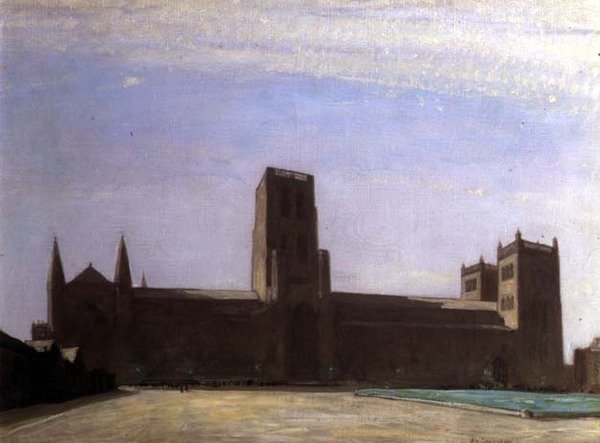Durham Cathedral (olja på duk) av David Young Cameron