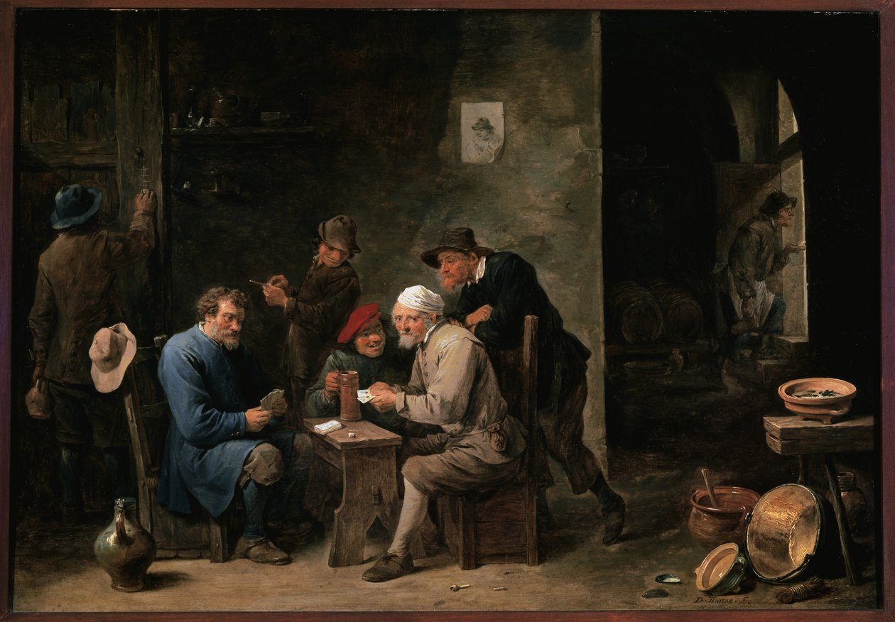 Kortspelare av David Teniers the Younger