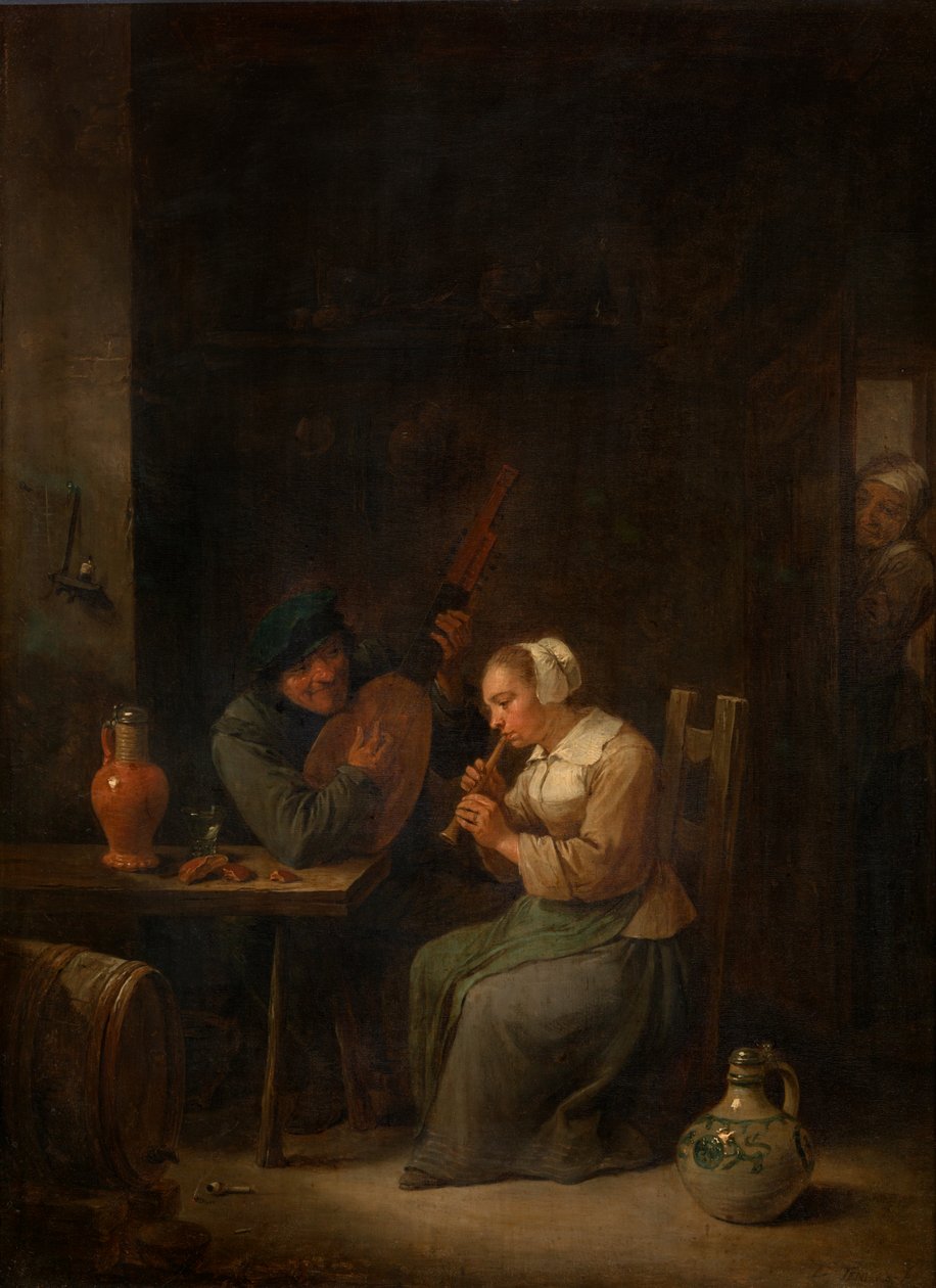 Duett (olja) av David the Younger Teniers