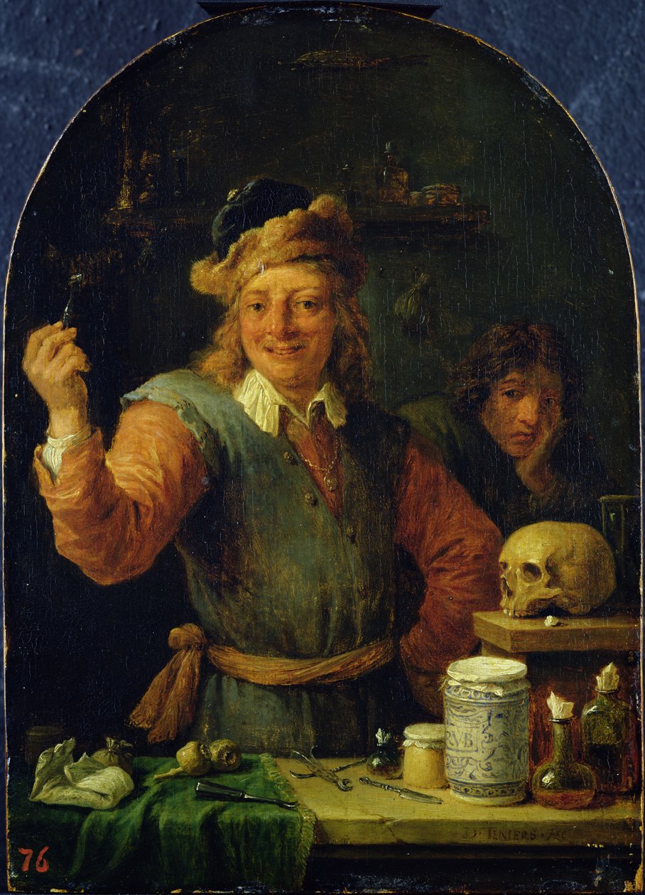 Tandläkaren (olja på ek) av David Teniers the Younger