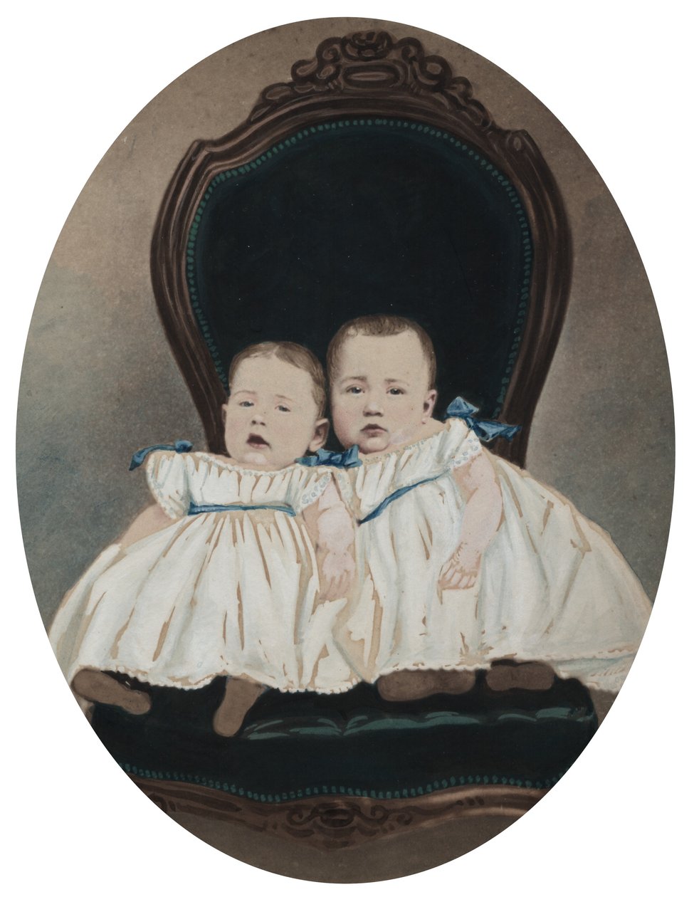 Tvillingbebisar, ca. 1870. av Davis Brothers