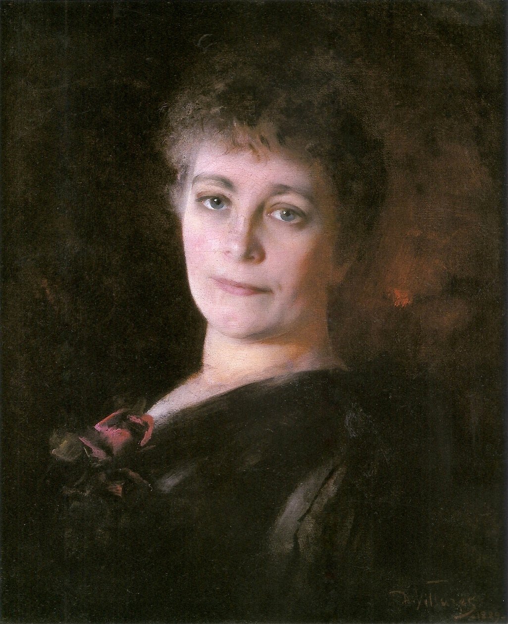 Portrait of the artist Mrs. Escobar av Decio Villares