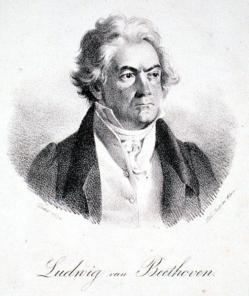 Ludwig van Beethoven (1770-1827) 1824 (litho) av Deker Deker