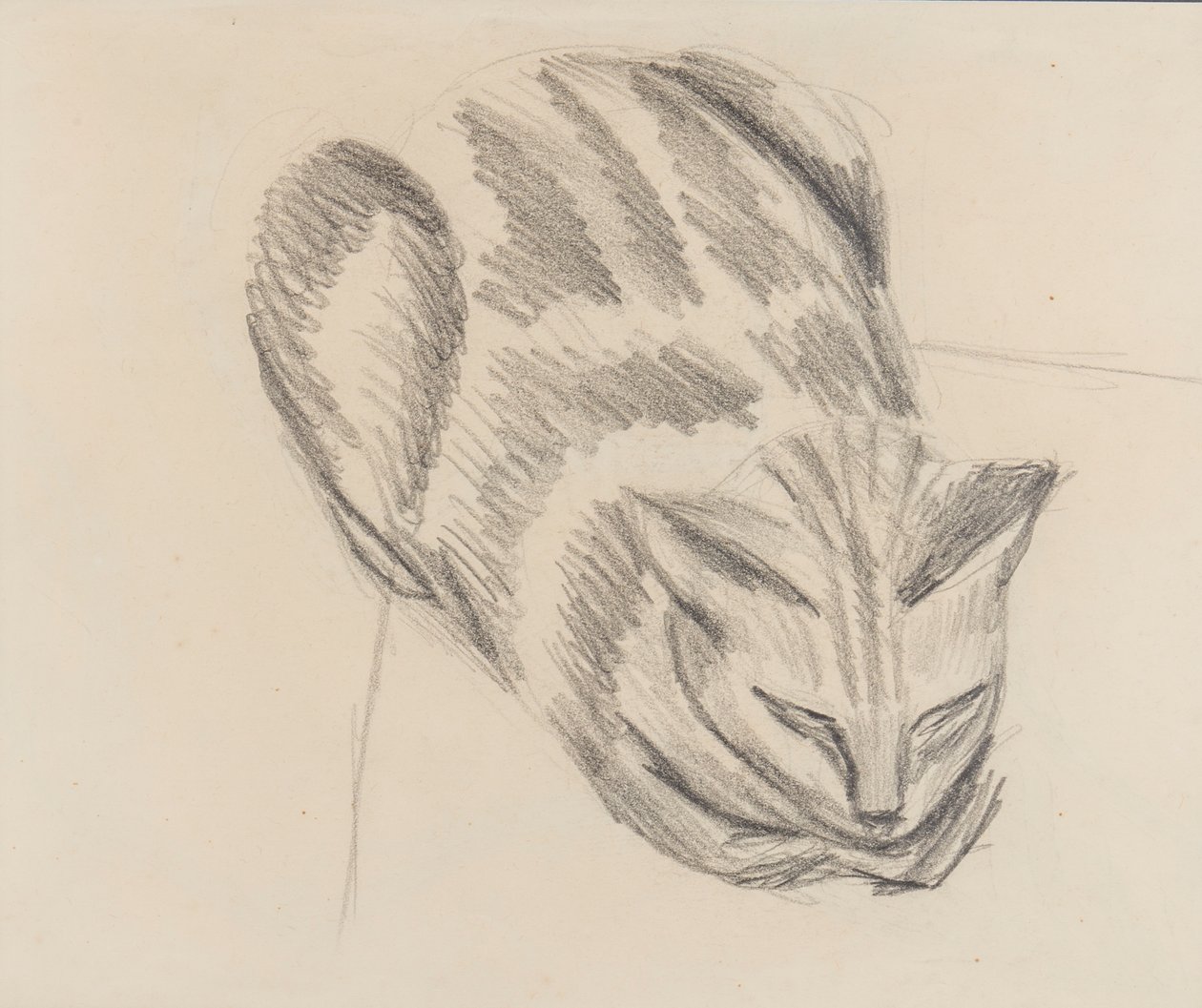 Sleeping Cat (penna på papper) av Denton Welch