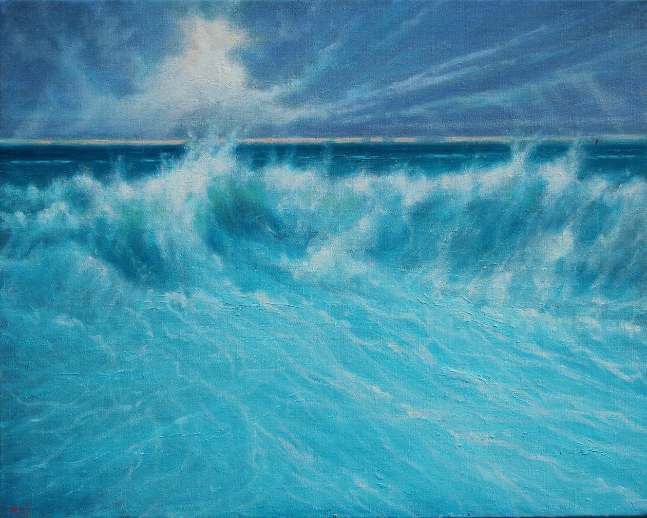 Atlantic Shore, 2019 (Oil on Canvas) av Derek Hare