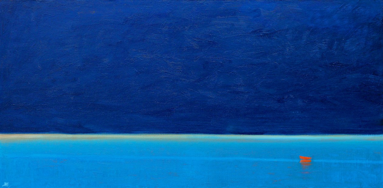 Den röda båten, 2012 (Olja på duk) av Derek Hare
