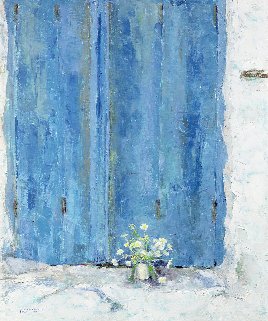 Blue Shutter, 1990 (bräda) av Diana Schofield