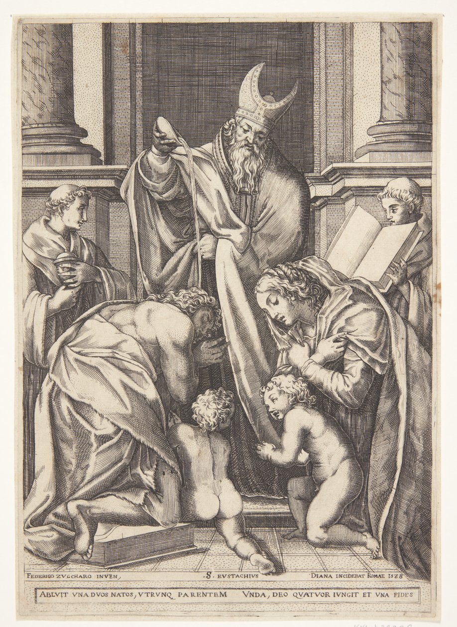 Sankt Eustacius döps av Diana Scultori