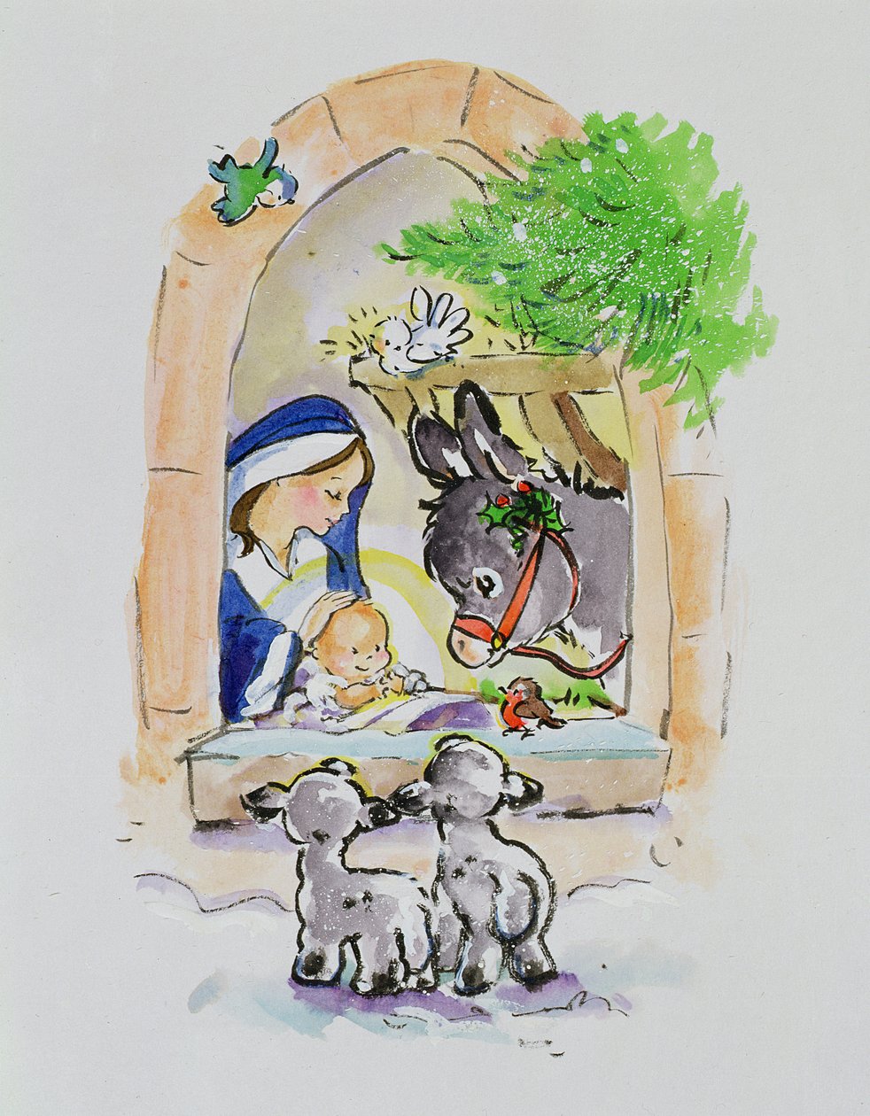 Snowy Bethlehem, 1996 (wc) av Diane Matthes