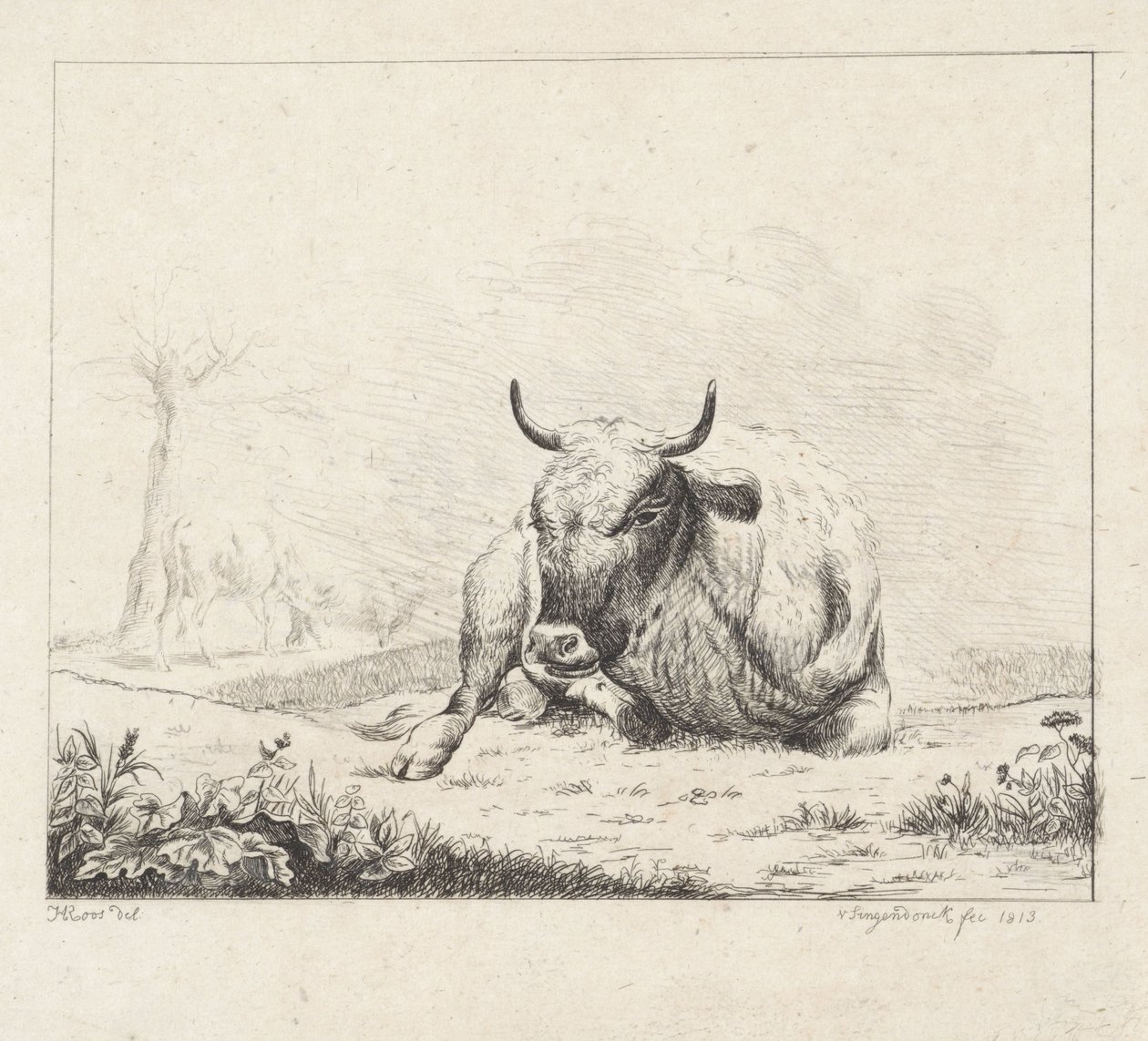 Liggande ko av Diederik Jan Singendonck