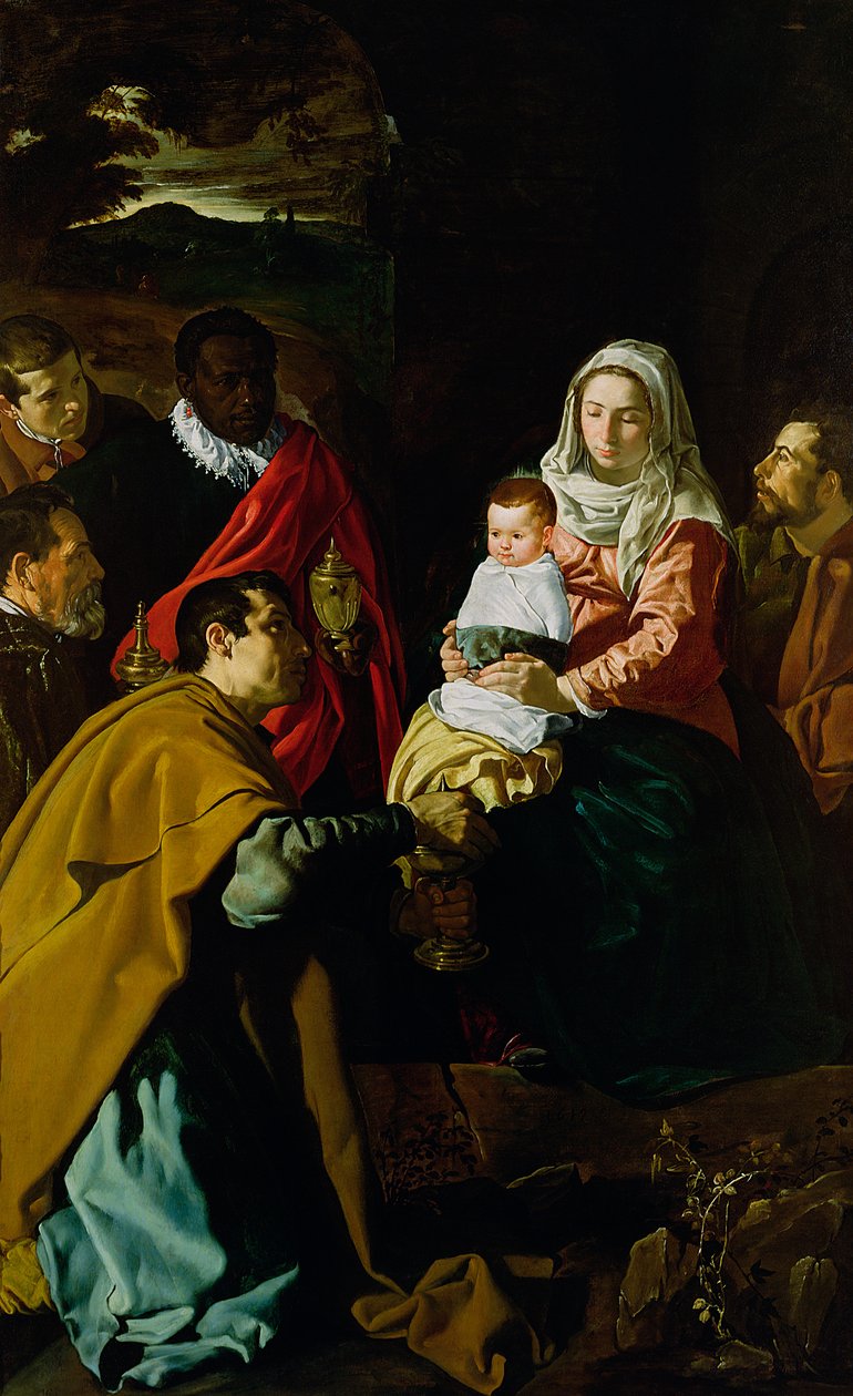 Tillbedjan av kungarna, 1619 av Diego Velázquez