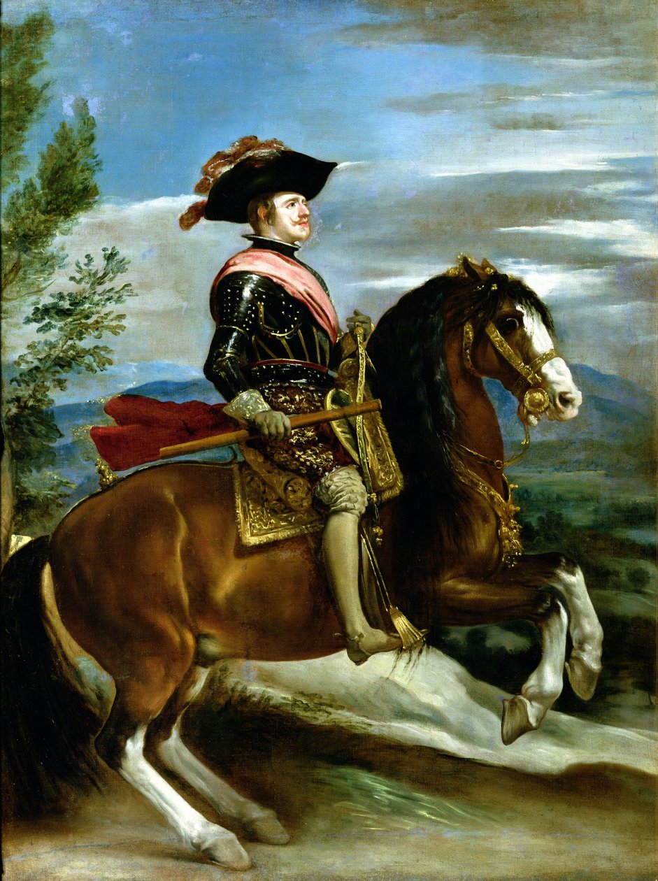 Ryttarporträtt av kung Filip IV av Spanien (1605-65) av Diego Velázquez