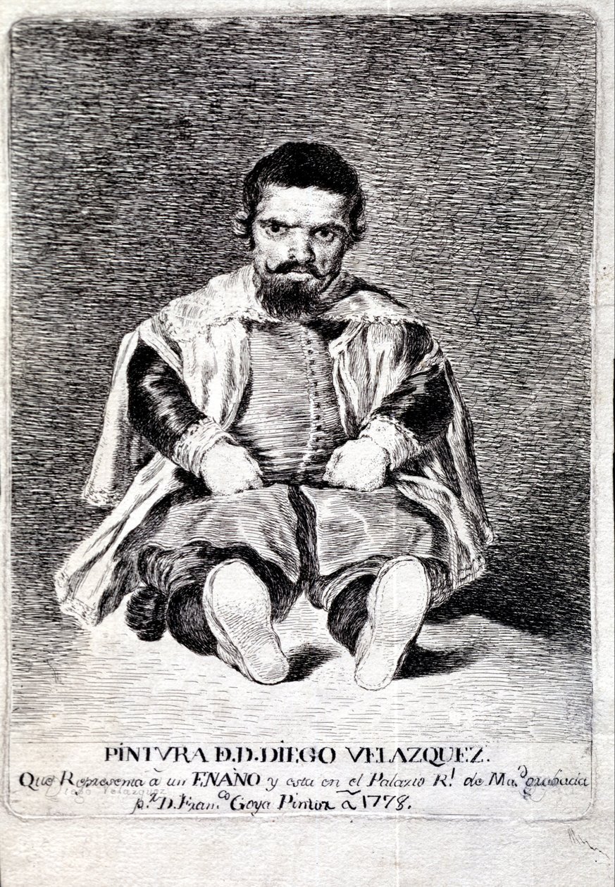 The Dwarf, Sebastián de Morra, at the Court of Felipe IV av Diego Velázquez