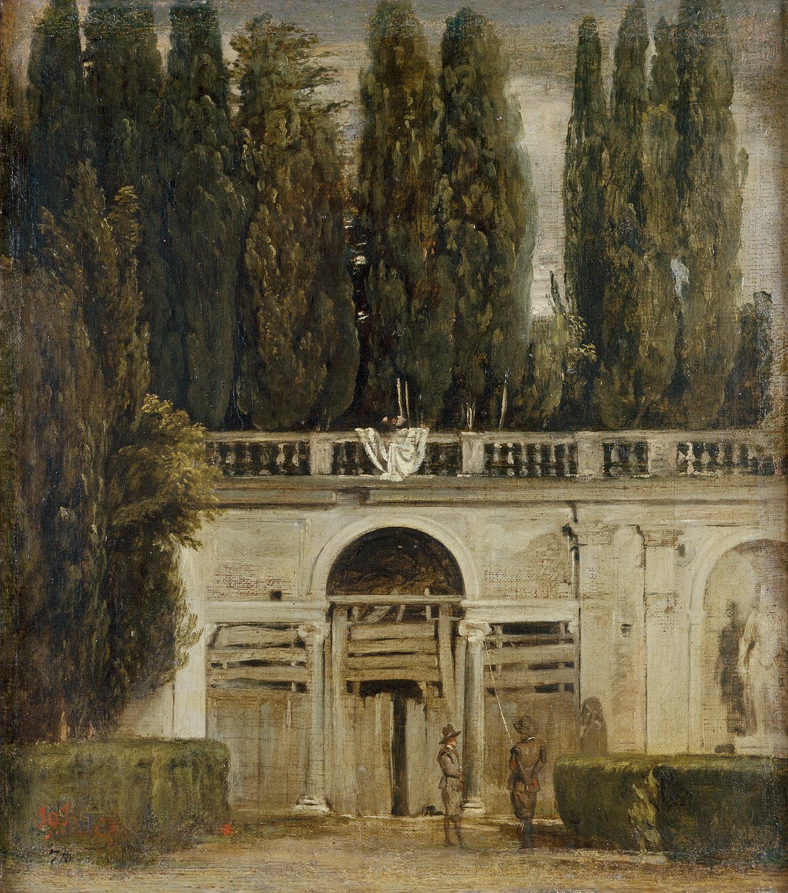 Utsikt över trädgården i Villa Medici i Rom av Diego Velázquez