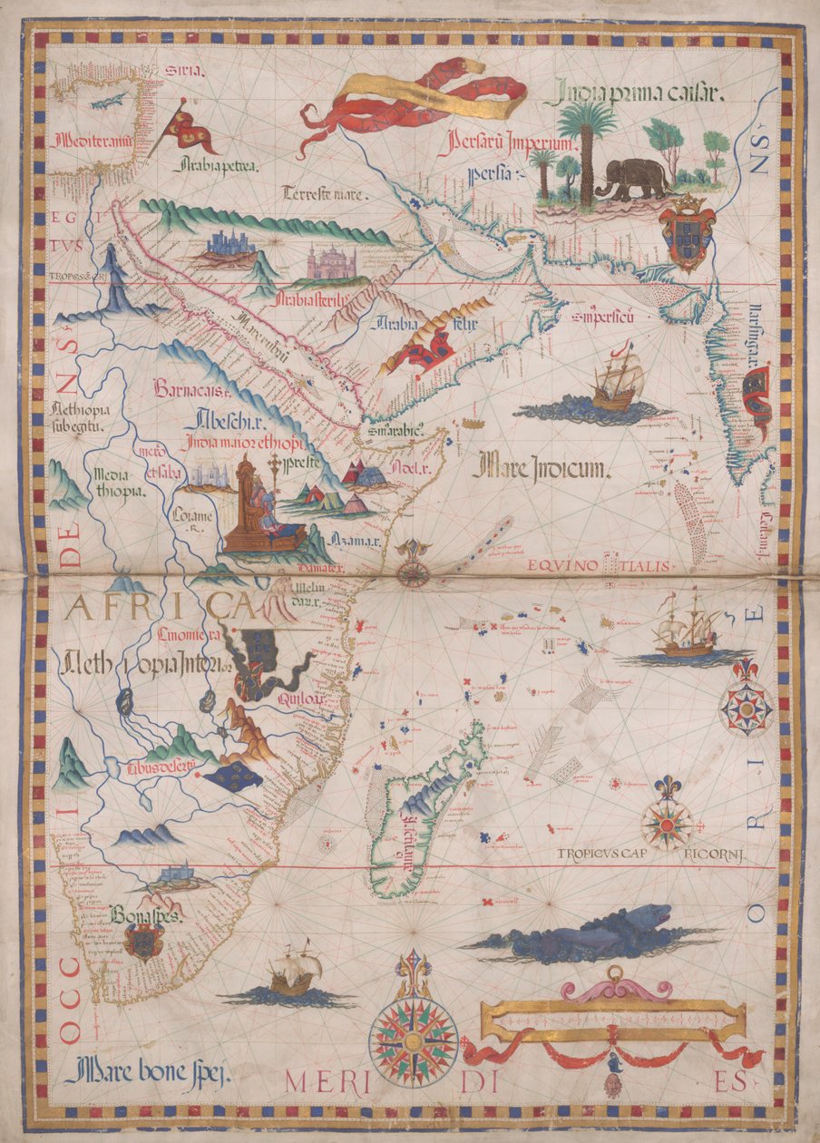 Illustration från "Queen Mary Atlas" av Diego Homem